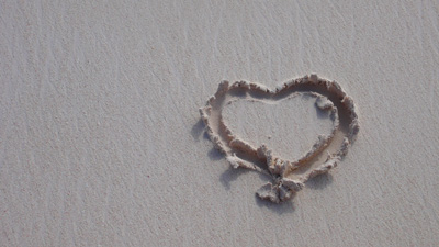 Heart in sand