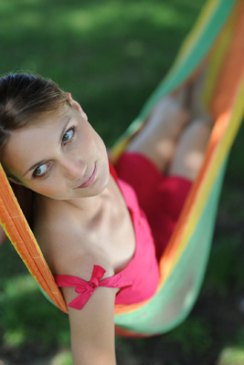 Girl in a hammock